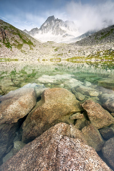 Rotondo lake in Adamello park at sunset, Lombardy district, in Brescia province, Italy, Europe.