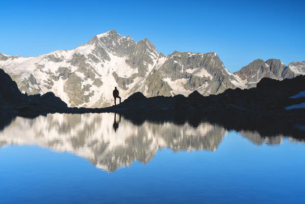 Lago dei Frati during a sunrise in Adamello park, Brescia province, Lombardy district, Italy, Europe.