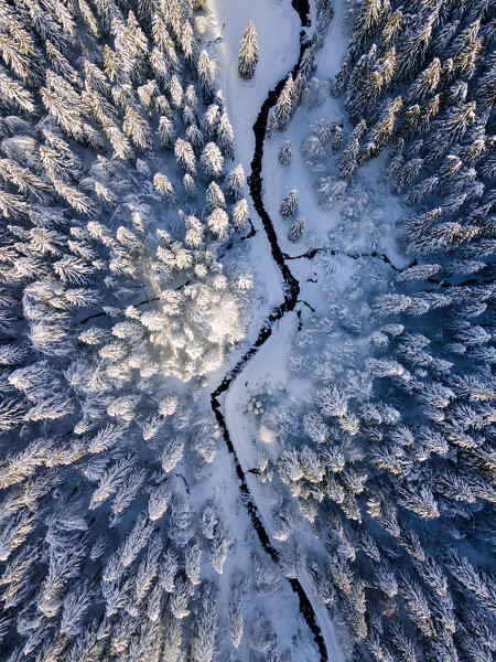Aerial view of Brescia prealpi in Brescia province, Lombardy district, Italy, Europe.