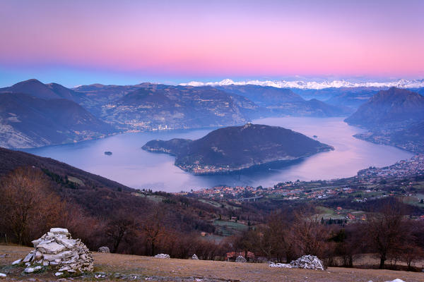 Lake Iseo and Montisola, province of Brescia, Italy