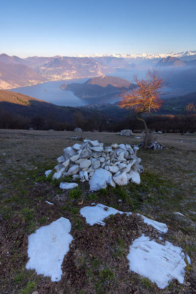 Montisola, view from Colmi di Sulzano, province of Brescia, Italy.