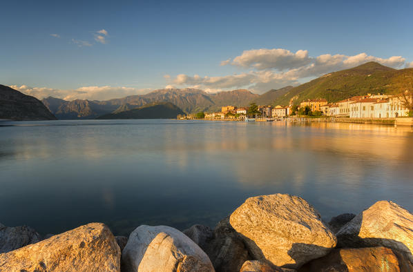 Iseo at Sunset, province of Brescia, Iseo lake, Italy.