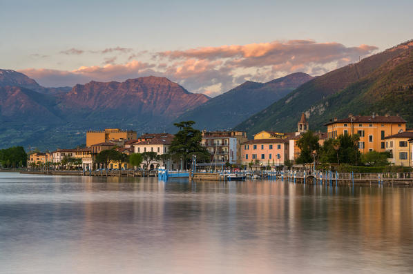 Iseo at Sunset, province of Brescia, Iseo lake, Italy.