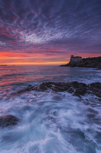 Europe, Italy, Boccale Castle at Sunset, province of Livorno, Tuscany.