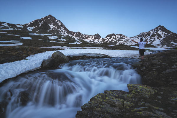 Europe, Italy, Gavia pass in province of Brescia.