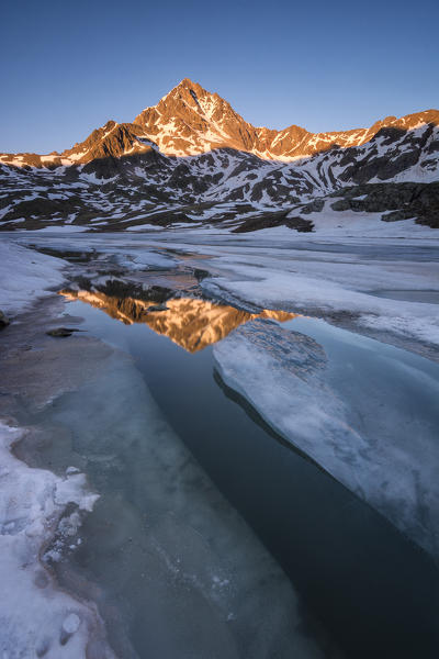 Europe,Italy, sunset in gavia pass, Stelvio national park in province of Brescia.