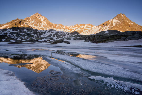 Europe,Italy, sunset in gavia pass, Stelvio national park in province of Brescia.