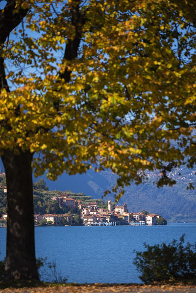 Carzano village in Iseo lake, Brescia province, Italy, Lombardy district, Europe.