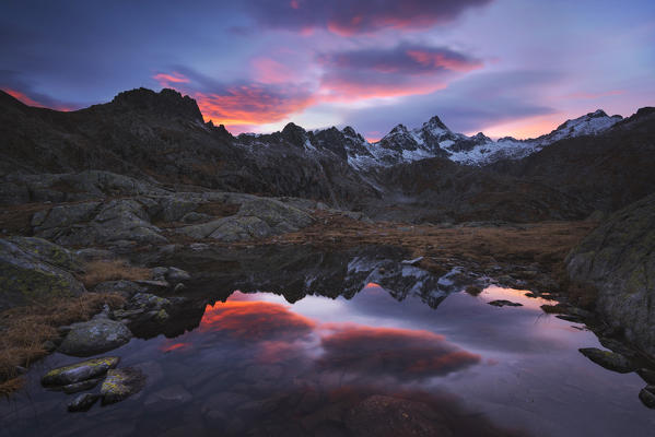 Brenta dolomites view from Lago Nero of Cornisello, Adamello Brenta natural park, Trento province, Trentino Alto Adige district, Italy, Europe.