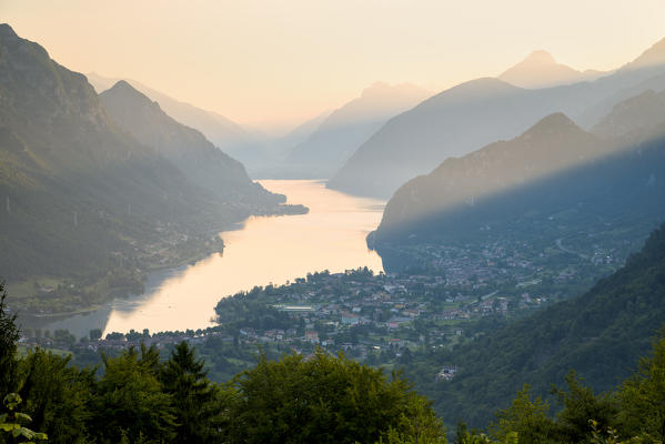 Landscape of Idro lake, Brescia province in Italy, Lombardy district, Europe.