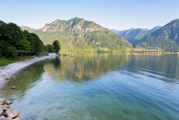 Landscape of Idro lake, Brescia province in Italy, Lombardy district, Europe.