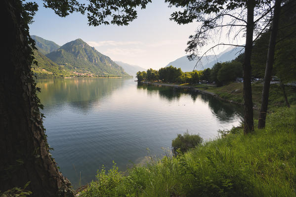 Landscape of Idro lake, Brescia province in Italy, Lombardy district, Europe.