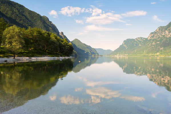 Landscape of Idro lake, Brescia province in Italy, Lombardy district, Europe.