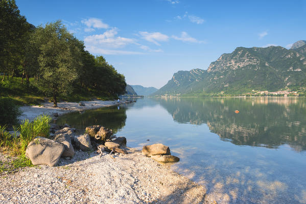 Landscape of Idro lake, Brescia province in Italy, Lombardy district, Europe.