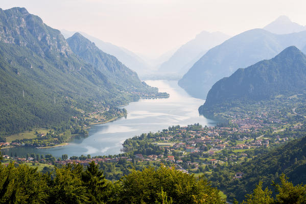 Landscape of Idro lake, Brescia province in Italy, Lombardy district, Europe.