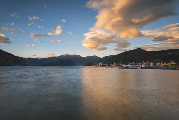 Iseo at Sunset, Brescia province in Lombardy district, Italy, Europe.