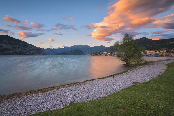 Iseo at Sunset, Brescia province in Lombardy district, Italy, Europe.