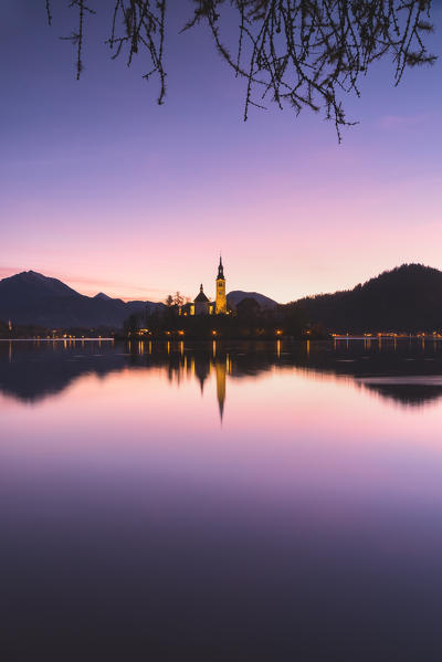 
Bled Island and Lake Bled. Bled, Upper Carniolan region, Slovenia