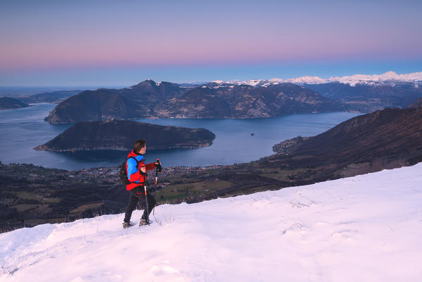 Hiking in Punta Almana, Lombardy district, Brescia province, Italy.