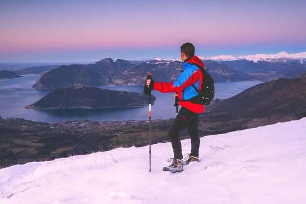 Hiking in Punta Almana, Lombardy district, Brescia province, Italy.