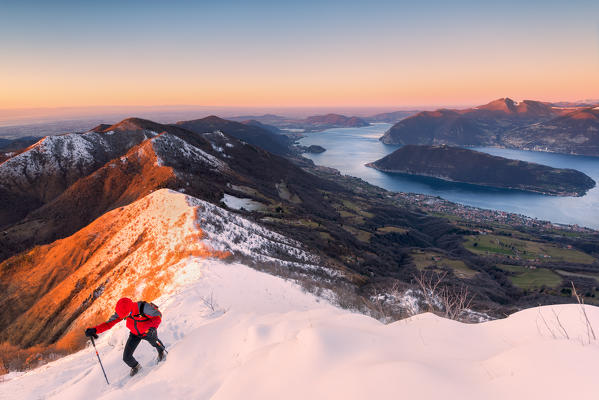 Hiking in Punta Almana, Lombardy district, Brescia province, Italy.