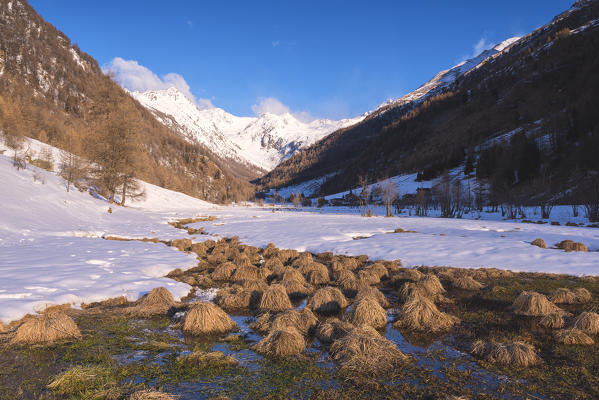 Winter in Stelvio National Park, Lombardy district, Brescia province, Italy.