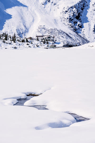 Winter season in Adamè Valley, Adamello park, Brescia province, Lombardy, Italy.