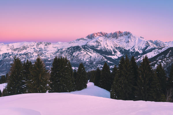 Sunrise in Orobie alps, Lombardy district, Bergamo province, Italy, Europe.