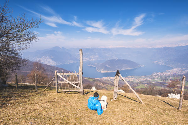 Iseo lake in spring season, Lombardy district, Brescia province, Italy.