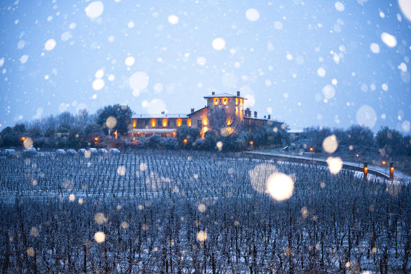Winter in Franciacorta, Italy, Lombardy district, Brescia province.