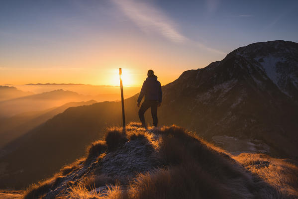 Sunrise in Mount Maniva, Lombardy district, Brescia province, Italy.