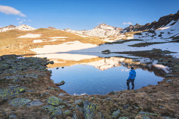 Alpine lake in Vallecamonica, Brescia province, Lombardy district, Italy.