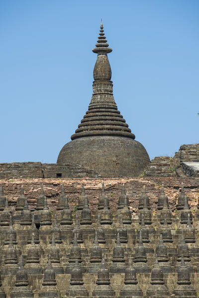Mrauk-U, Rakhine state, Myanmar. Details of the Koe-Thaung pagoda.