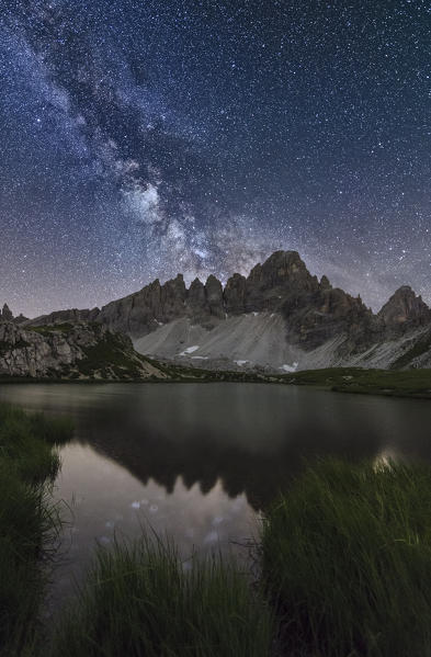 Paterno mount, Laghi dei Piani, Dolomites, South Tyrol, Bolzano, Italy.Piani lakes, Paterno Mount.