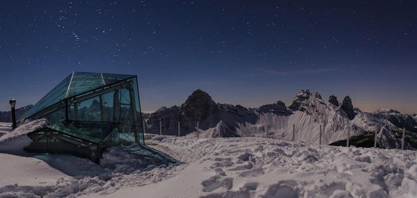 Sassolungo di Cibiana, Monte Rite, Cibiana di Cadore, Belluno, Veneto, italy, Dolomites. Starry night on Monte Rite
