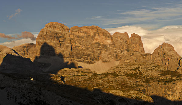 Croda dei Toni, Dolomites, Veneto, South Tyrol, Italy. Church near Tre  Cime di Lavaredo and Croda dei Toni
