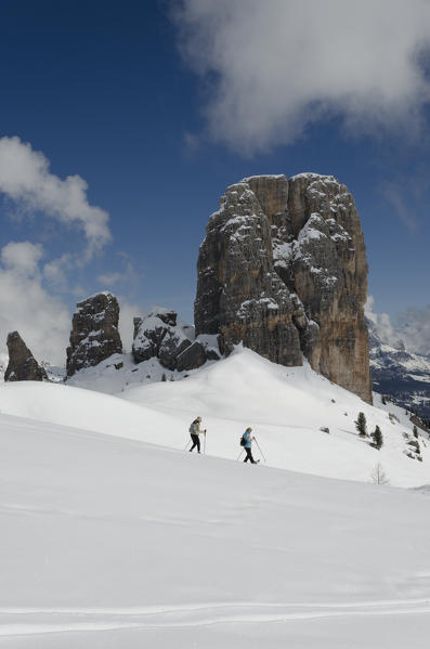 Cinque Torri, Falzarego Pass, Cortina d'Ampezzo, Dolomiti, Dolomites, Veneto, Italy. Cinque Torri