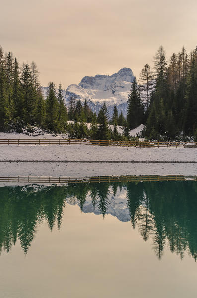 Pelmo, Cortina d'Ampezzo, Dolomiti, Dolomites, Veneto, Italy. Pelmo's reflection