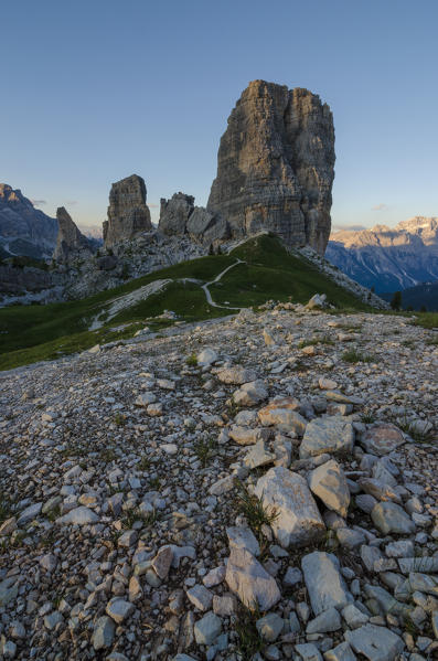 Cinque Torri, Falzarego Pass, Cortina d'Ampezzo, Dolomiti, Dolomites, Veneto, Italy. Cinque Torri