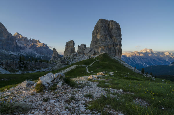 Cinque Torri, Falzarego Pass, Cortina d'Ampezzo, Dolomiti, Dolomites, Veneto, Italy. Cinque Torri