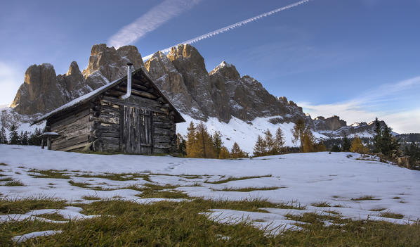 An old hut. Val di Funes, Trentino Alto Adige, Italy.