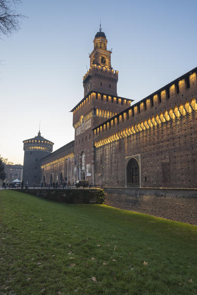 Milan, Lombardy, Italy. The Castello Sforzesco