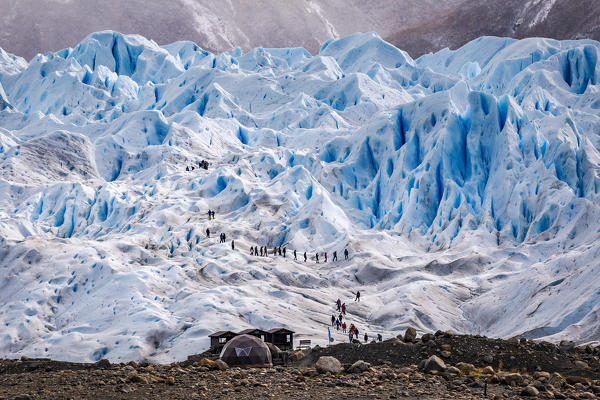 Argentina,Patagonia,Santa Cruz province,Los Glaciares National Park,hikers on the Perito Moreno glacier