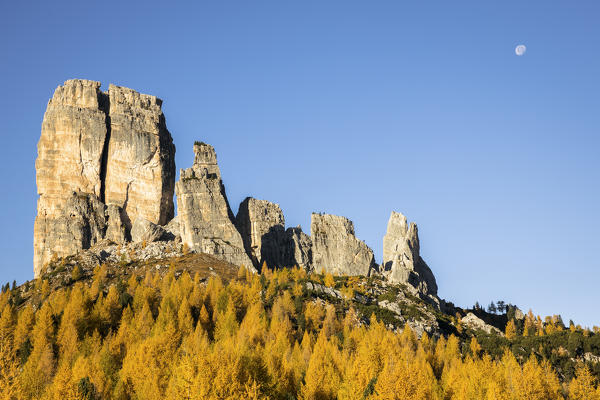 Italy,Veneto,Belluno district,Boite valley,Cinque Torri group at sunrise