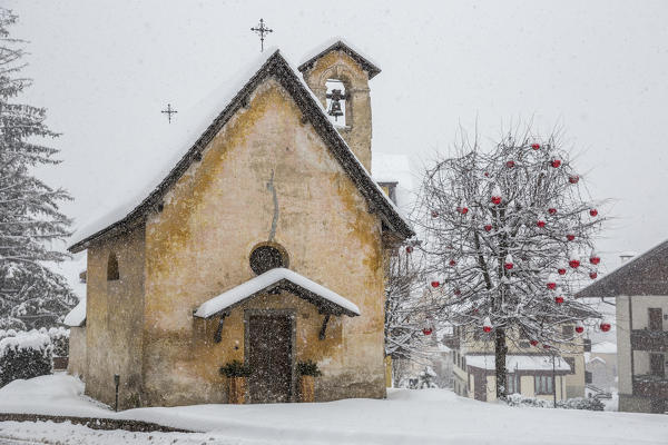 Italy,Veneto,Belluno district,Boite Valley,the old church of San Francesco in Cortina d'Ampezzo