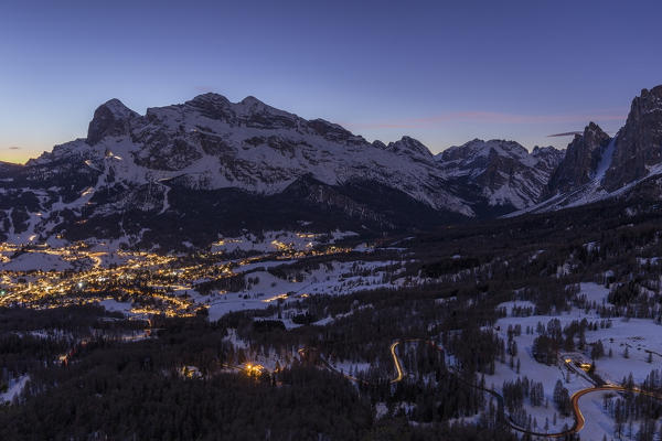 Italy,Veneto,Belluno district,Boite Valley,view of Cortina d'Ampezzo,renowned winter and summer tourist resort