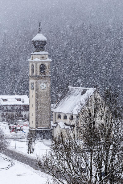 Italy,Veneto,Belluno district,Boite Valley,the Church of Saints Simone and Taddeo in Borca di Cadore