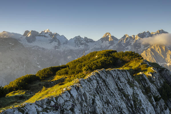 Italy,Veneto,province of Belluno,Auronzo di Cadore, the north walls of Marmarole group early in the morning