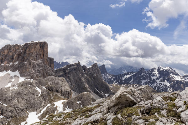 Dolomite peaks,Cortina d'Ampezzo,Belluno district,Veneto,Italy,Europe