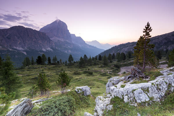 The beginning of a new day in the Dolomites,Cortina d'Ampezzo,Belluno district,Veneto,Italy,Europe